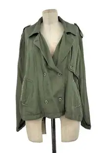 Rails Barclay Utility Jacket in Sage Green Linen Blend Size Large