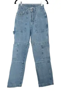Ragged Priest Carpenter UtiliyuJeans Light Blue Wash High Waisted Paneled 26
