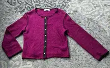 Willow Button Down Cardigan Fuschia Pink Medium