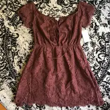 Tobi Lace Up Lace Dress