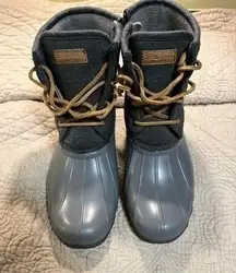 Sperry Womens Waterproof Duck Boots, gray size 6