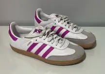 Adidas Samba White and Purple Sneakers