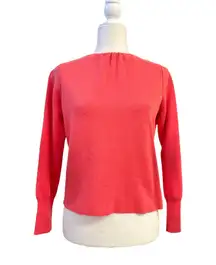Womens Coral Merino Wool Blend Pullover Sweater Blouse Size Medium