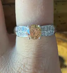 Swarovski Crystal Sterling Silver Ring Size 9