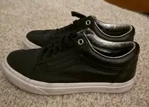 Black Leather Vans Sneakers