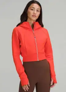 Scuba Full-Zip Cropped Hoodie Solar Orange