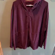 Lands' End Burgundy Zip-Up Hoodie NWOT