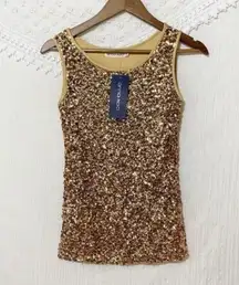 Anna-Kaci Tank Women's Small NWT Sparkle Shine Glitter Sequin Embellished Layer