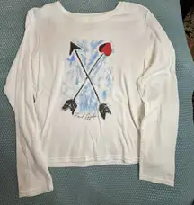 2008 Karl Lagerfeld Key to the Cure Cotton Long Sleeve T Shirt Size L Large EUC