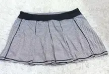 Kyodan‎ Striped Pleated Athletic Skort Skirt Black White Large