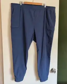 Blue nylon side pocket lightweight nylon joggers Size 3X