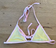 Edikted Bikini Top Triangle Dina Contrast Size S Yellow Pink