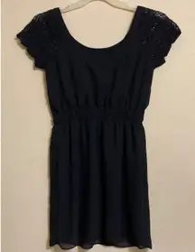 Little Black Cocktail Dress Lace Sleeve Size XS