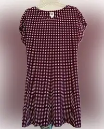 Ann Klein FitN Flare Dress,Black-Magenta/White Polka Dot Floral Cap Sleeves, 14
