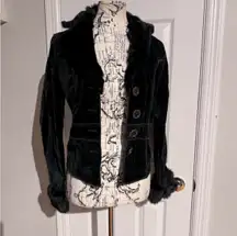 Twill Twenty Two Vintage y2K Fur Rabbit Velvet velour moto crop goth rock 