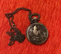 THE LITTLE MERMAID, ARIEL POCKET WATCH, PENDANT, WATCH NECKLACE. PEWTER