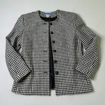 Pendleton  Vintage Tweed Houndstooth Gingham Button Down Blazer