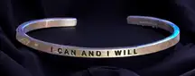 MantraBand stainless Steel I can and I will cuff bangle bracelet