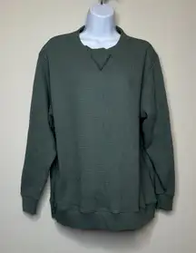 Aerie Green Long Sleeve Waffle Crewneck Sweater Women's XS