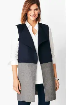 Talbots NEW WITH TAGS Colorblock Wool Blend Vest medium workwear‎ holiday