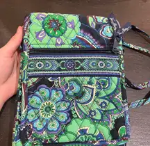 Vera Bradley Floral Crossbody Bag in Green and Blue