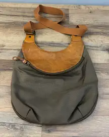 Eddie Bauer Nylon Leather Crossbody Bag Purse