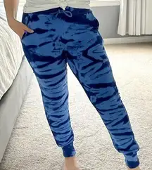 NEW  Blue Tie Dye Jogger Sweatpants Medium Loungewear