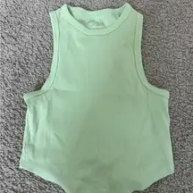 Sleeveless Mint Green Ribbed Top