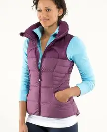 Lululemon Fluffin' Awesome Puffer Vest Goose Down Plum Purple Size Small