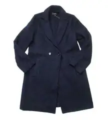 NWT J.Crew Daphne Topcoat in Navy Blue Italian Boiled Wool Coat 8 $228