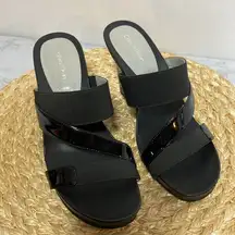 Calvin Klein black wedge sandals size 7