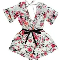 TRIXXI White Floral Romper, Small