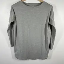 J. Jill Luxe Supima Tunic Top Long Sleeve Casual Comfy Gray‎ Size Small Soft