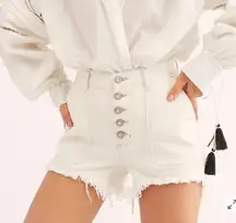 Free People We The Free Jesse white carpenter cutoff denim shorts