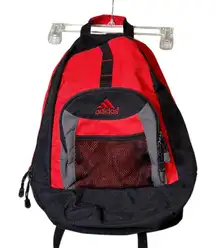 Adidas Backpack Red Black Gray Small Daypack School Travel Bag Mesh Pocket