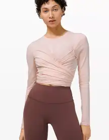 Lululemon Athletica Blush Wrap Long Sleeve Top Gather and Grow Long Sleeve