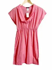 J Crew Pink Light Cotton Cowl Neck Short Sleeve Sundress Size XS