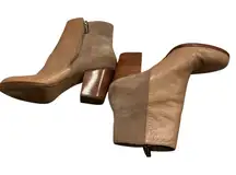 Michael Kors Noemi’s leather and suede ankle boots in light brown tan sz 8,5