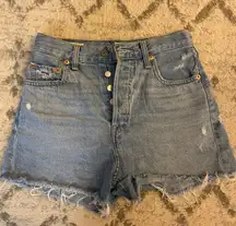 High Waisted Ribcage Jean Shorts