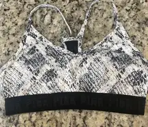 PINK Snake Print Sports Bra with Black Band