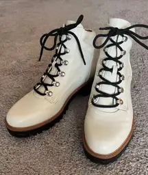 White Combat Boots