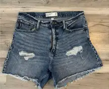 Abercrombie & Fitch 29/8 Curve Love High Rise Distressed Shorts