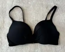 Victorias Secret 36D Underwired Push Up Padded Black Bikini Top