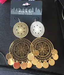 Nicole Miller Florentined Faceted Disk Earrings