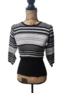 Vintage G.A.S. Co. Women's‎ Knitted Tank Top & Striped Crop Top Set Size S Black