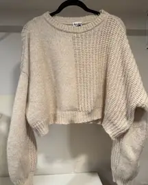 ARULA Beige Knit Crew Neck Sweater