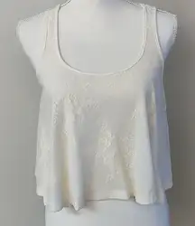 Lily white ivory lace sleeveless blouse #23