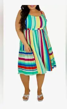Maree Pour Toi - NWT | Plus Brenda Stripe Midi Dress