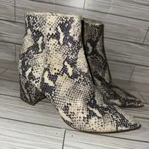 Steve Madden Leather Snakeskin Ankle Boot Womens Booties