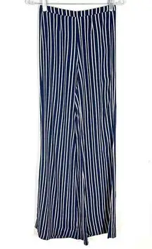 Reformation Sz 0  Testino Wide Leg High Rise  Navy Stripe Pants